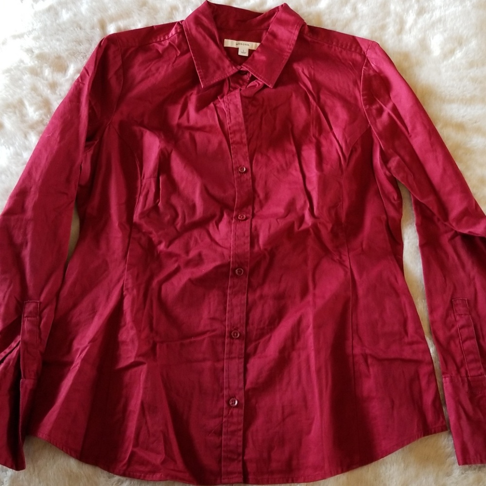 3 for $20 Merona red oxford button down top size L